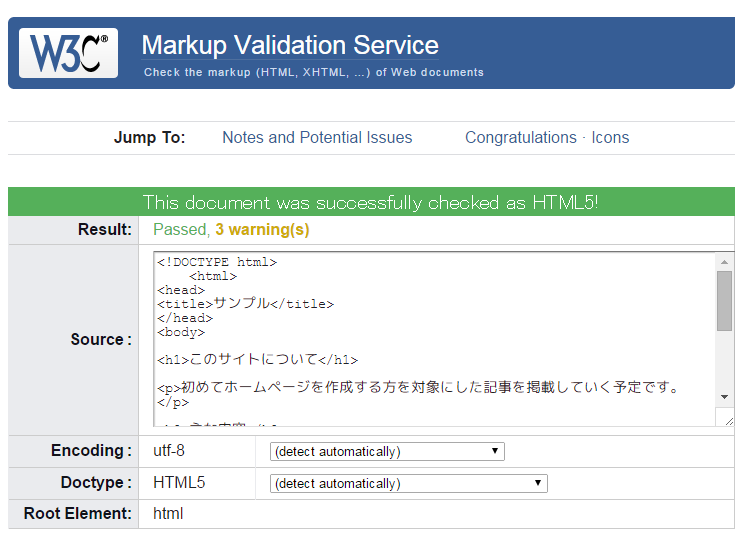 W3C Markup Validation Service/ Passed