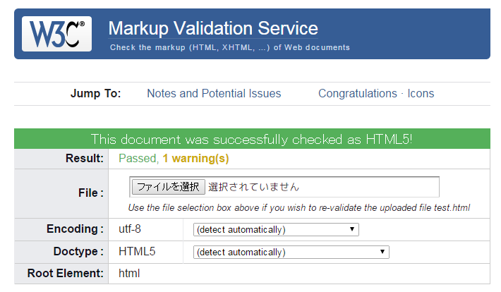 W3C Markup Validation Service/ 2 warnings