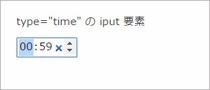 type 属性に time を指定した入力欄の画像